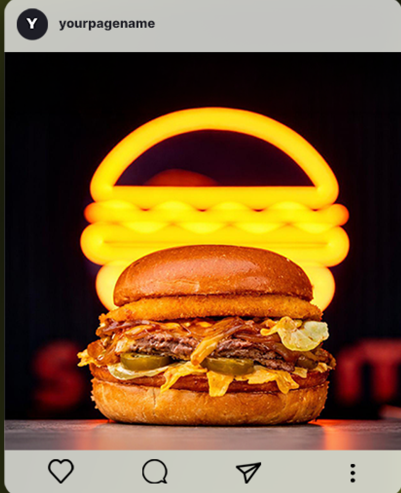 Neon burger post